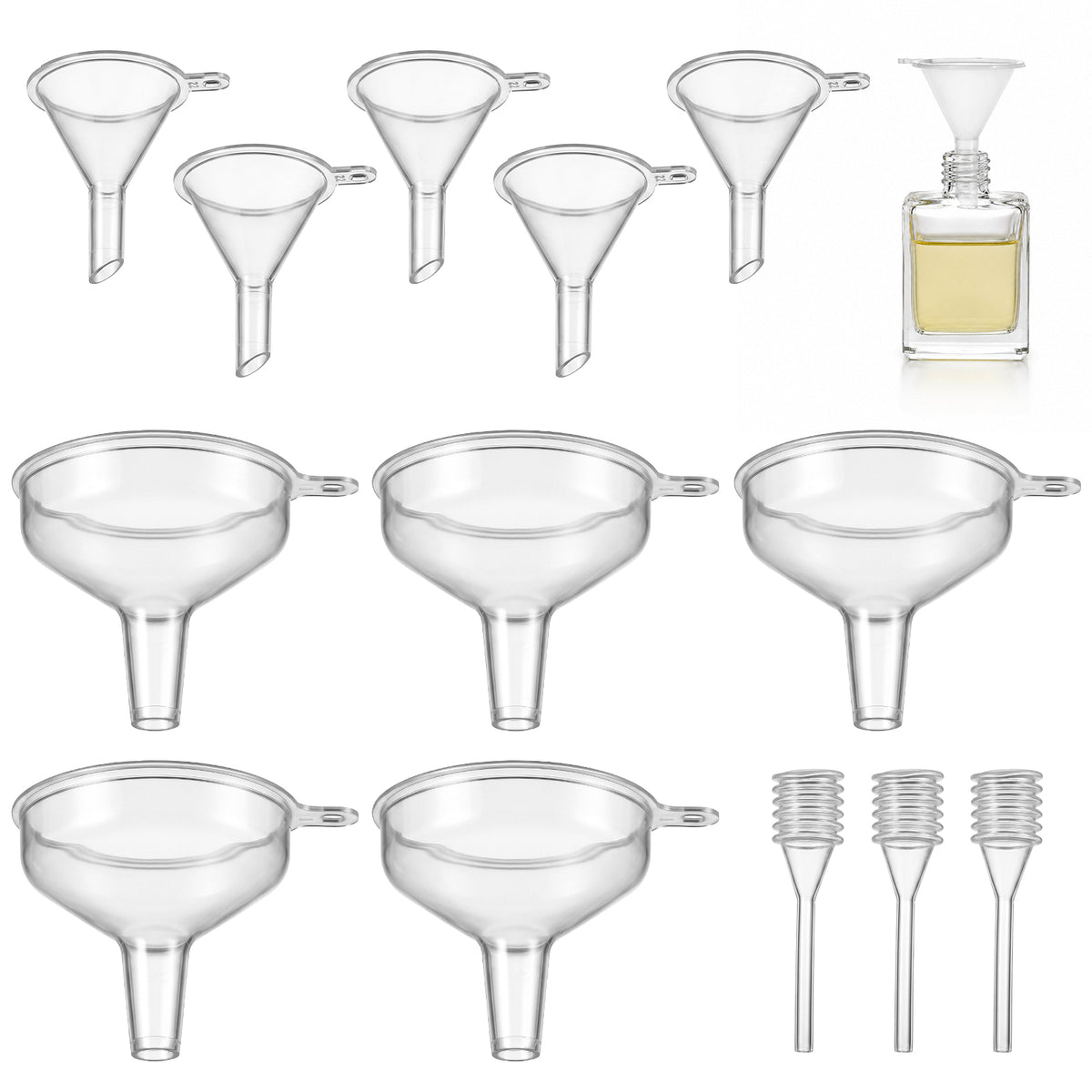 ElevateTech Small Funnel Kit 3 Size with Droppers for Filling Small Bottles