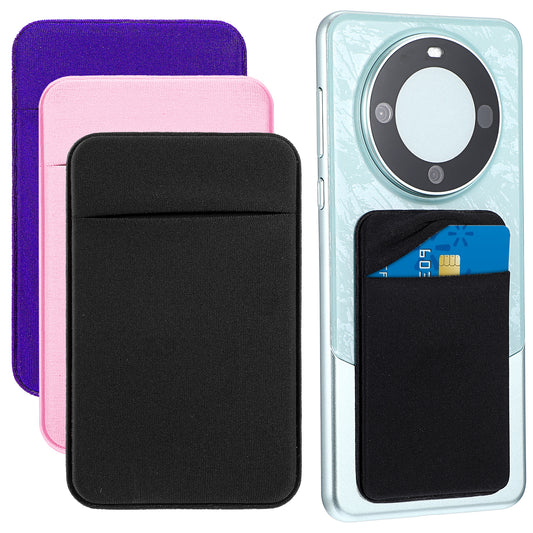 Dimeho 3 Pack Phone Card Holder Adhesive Phones Wallet Stick On Cards Holder for Phones Case Credit Card Holders for Back of Phone Compatible with Most of Cellphone