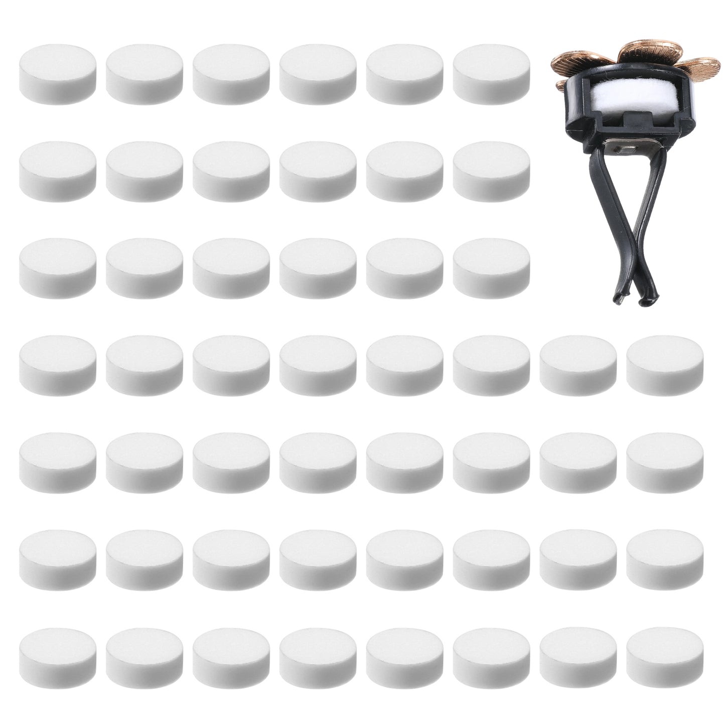 Gjinxi 100 Pcs Car Air Freshener Refill Felt Pads, 16 mm Unscented Essential Oil Perfumes Refill Pads Car Air Vent Clip Replacement Pads for Home, Car Use