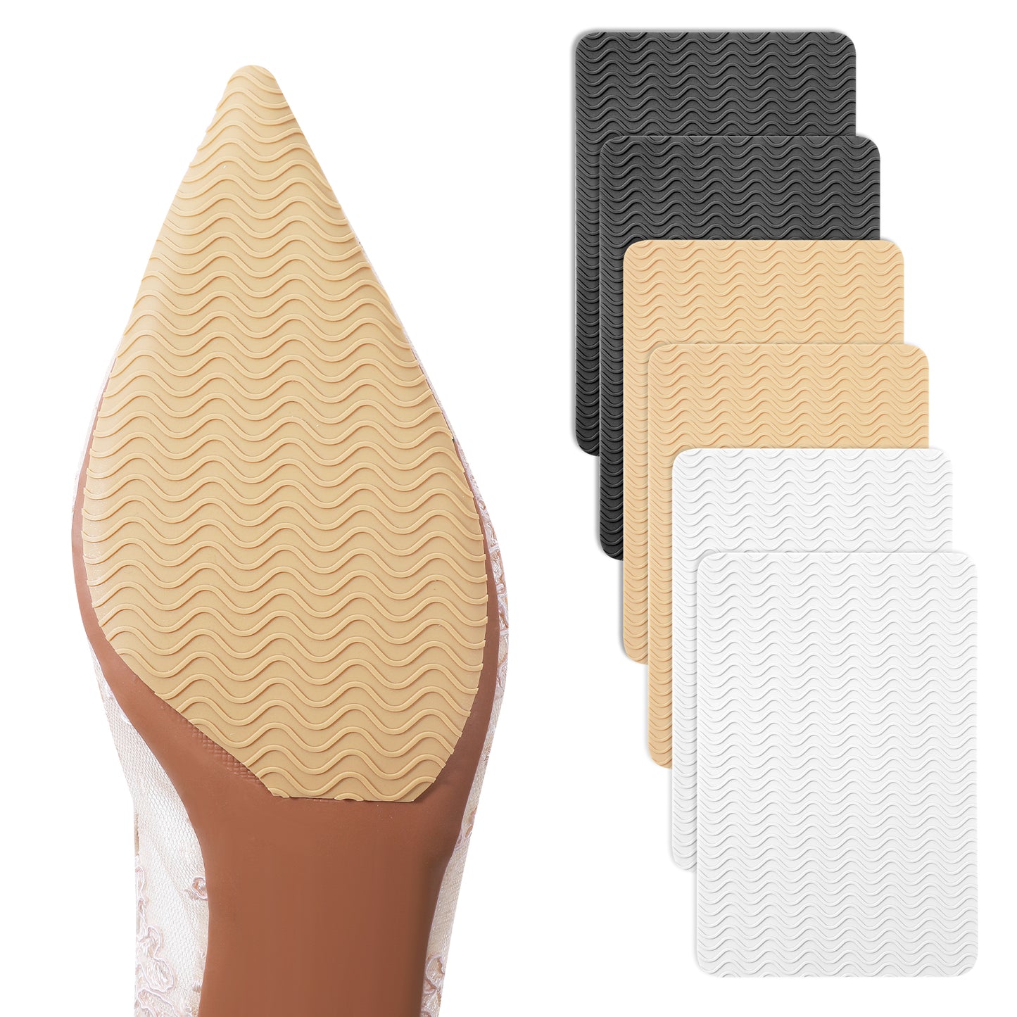 COMNICO Shoe Sole Protector, 6 Pcs Self Adhesive Shoe Bottom Protector Anti Slip Shoe Grips Sole Guard Pads Shoes Cushion Shoes Cover Bottoms for Women High Heels
