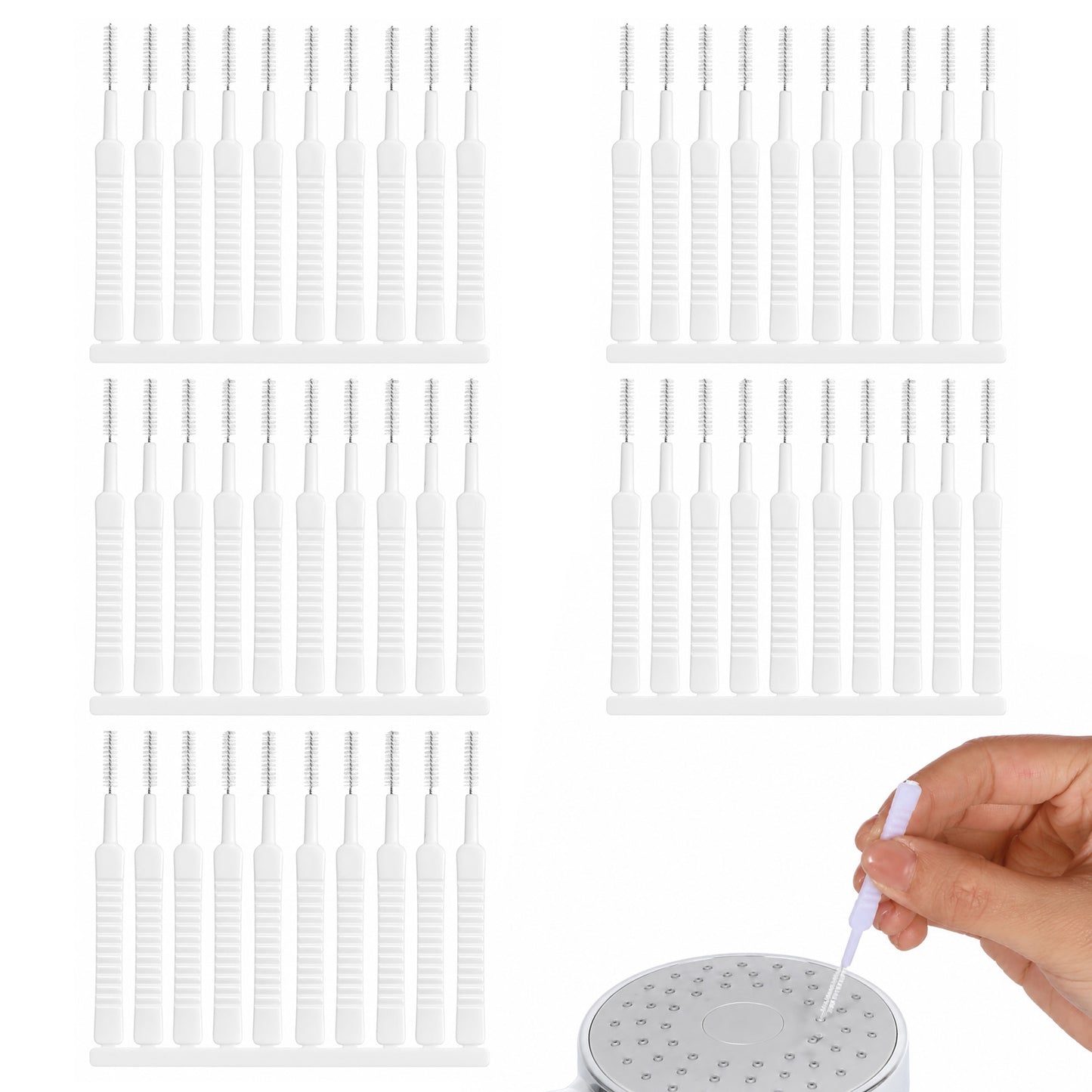 Shower Head Cleaning Brush 50 Pcs Small Shower Nozzles Cleaner Tool Multifunctional Anti-Clogging Clean Brush Portable shower Head Cleaner Set for Small Hole Straws Home Travel Household Bathroom