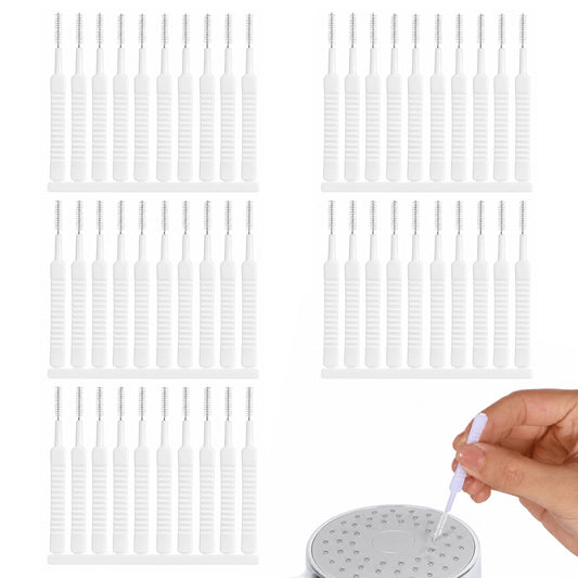 Shower Head Cleaning Brush 50 Pcs Small Shower Nozzles Cleaner Tool Multifunctional Anti-Clogging Clean Brush Portable shower Head Cleaner Set for Small Hole Straws Home Travel Household Bathroom