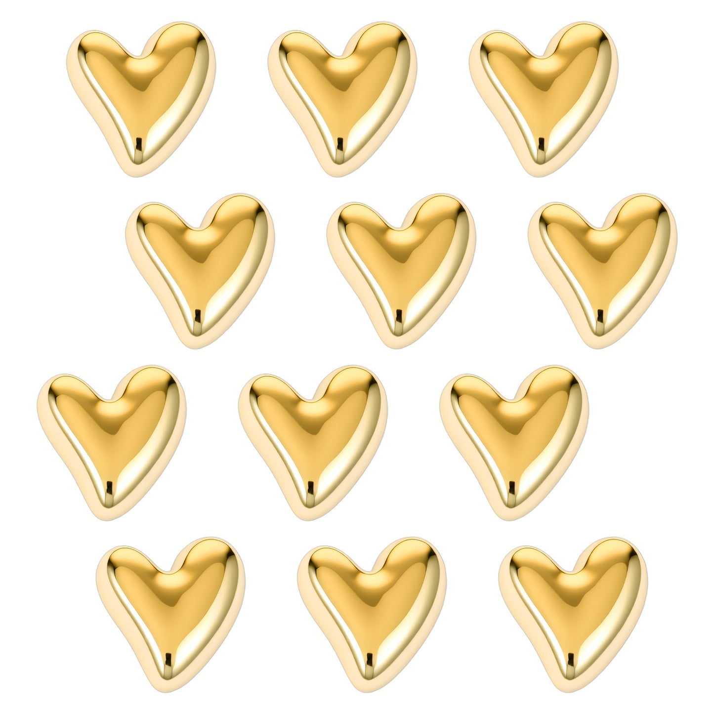 KFHENSOMR 12 Pcs Refrigerator Magnets Gold Fridge Magnets for Refrigerator 0.86" Small Cute Heart Decorative Magnetic Set for Whiteboard Cabinet Locker Home Kitchen Office Whiteboard Decor
