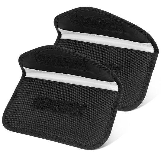 Sibba 2 Pack Faraday Bags Faraday Cage Signal Blocking Bag Shielding Pouch Wallet Case Phone Sleeves Black Signal Jammer Holder Anti-Tracking Basic Cases Car Protection for Cell Phone Key