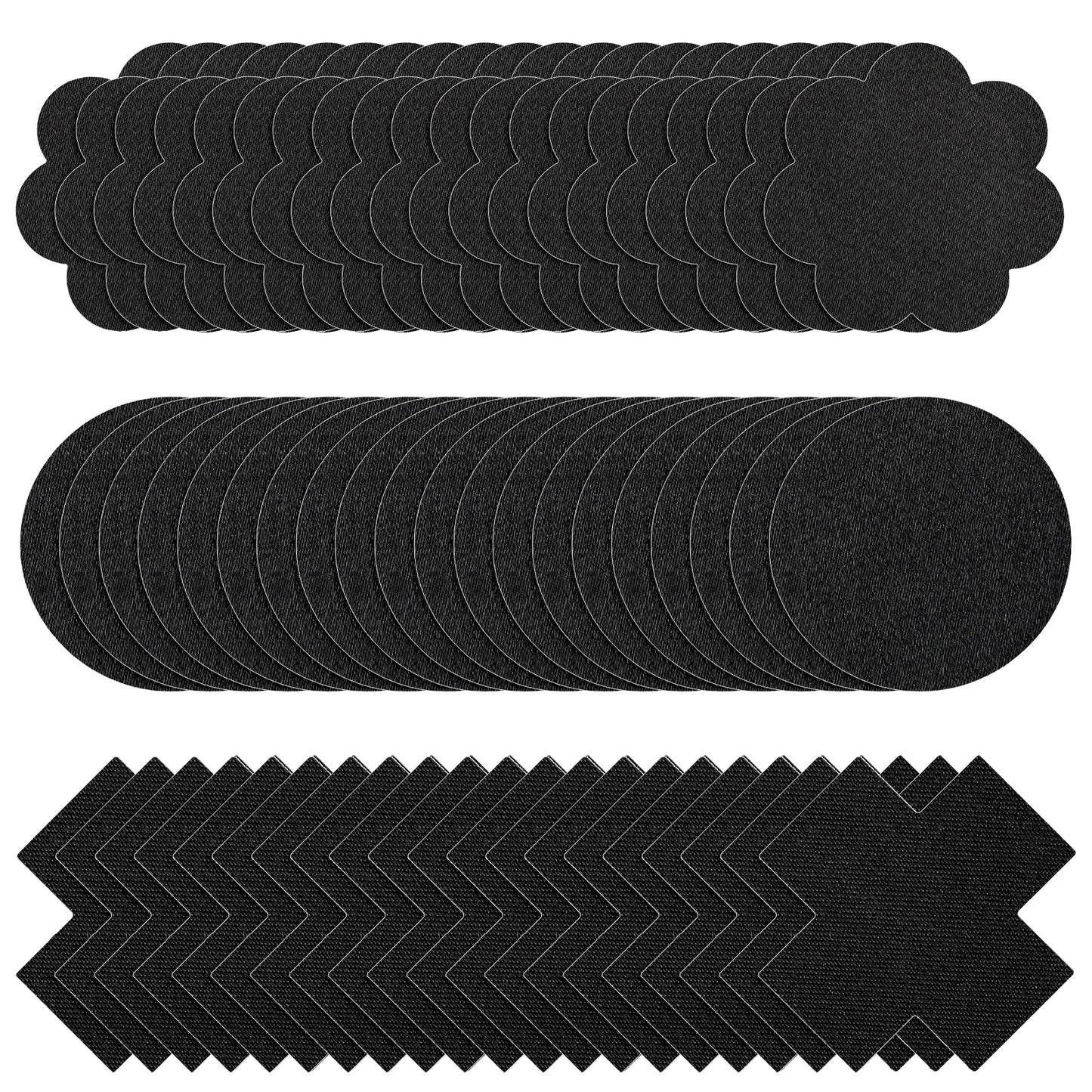 Sibba 60Pcs Disposable Breast Covers Nipple Covers, 3 Styles Nipple Cover Pasties, Self-Adhesive Bra Pad, No Show Silk Breast Petals Stickers for Women Girls Black