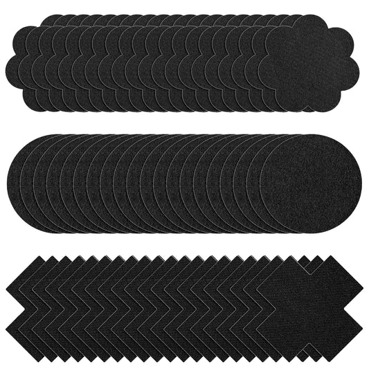 Sibba 60Pcs Disposable Breast Covers Nipple Covers, 3 Styles Nipple Cover Pasties, Self-Adhesive Bra Pad, No Show Silk Breast Petals Stickers for Women Girls Black