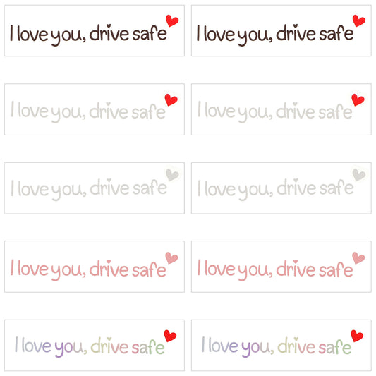 10 Pcs I Love You Drive Safe Mirror Stickers Car Decals for Women Cute Car Stickers Safe Rear View Mirror Decals Self Affirmations Decal Cars Accessories Vinyl Mirrors Decal Decor for Women Men Driver