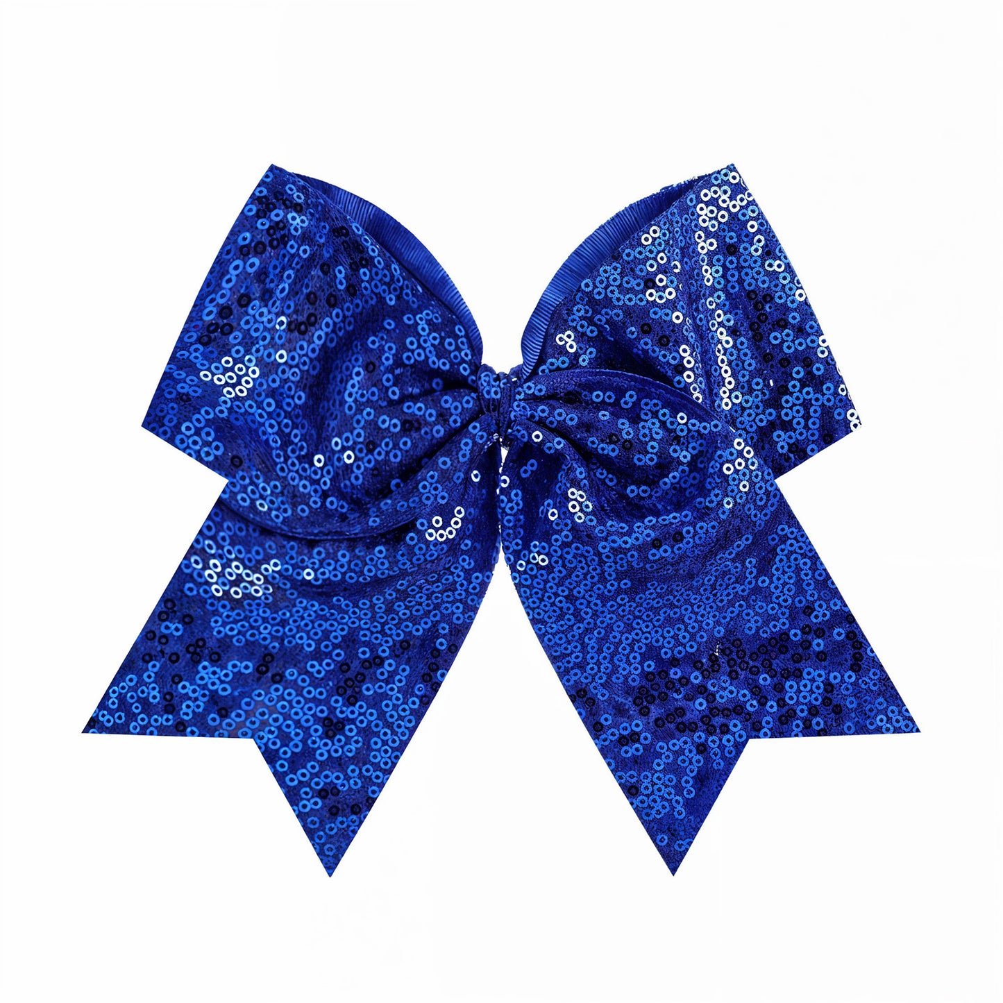 2Pcs Glitter Cheer Bow Clip Sequin Ponytail Holders Large Cheerleading Hair Bow 7Inch Jumbo Alligator Clips Blue Hair Accessories for Woman Girl Teen Softball Cheerleader Outfit Uniform Sport(Blue)
