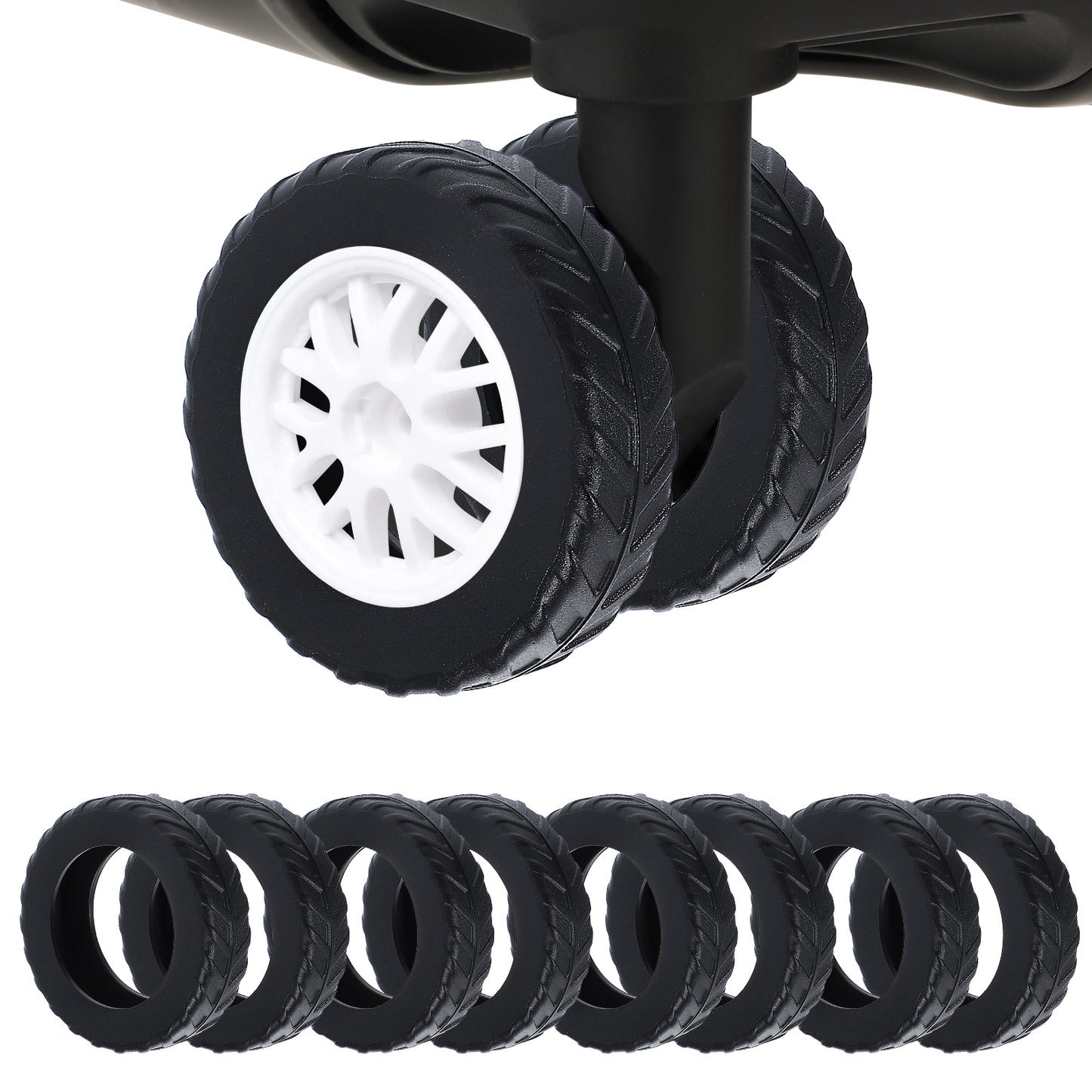 Wanmu 8Pcs Luggage Wheel Covers, Suitcase Wheels Silicone Protector Covers for 2-2.4'' Spinner Wheel, Upgrade Wear-Resistant Suitcase Wheels Protective, Carry On Luggage Wheels Cover