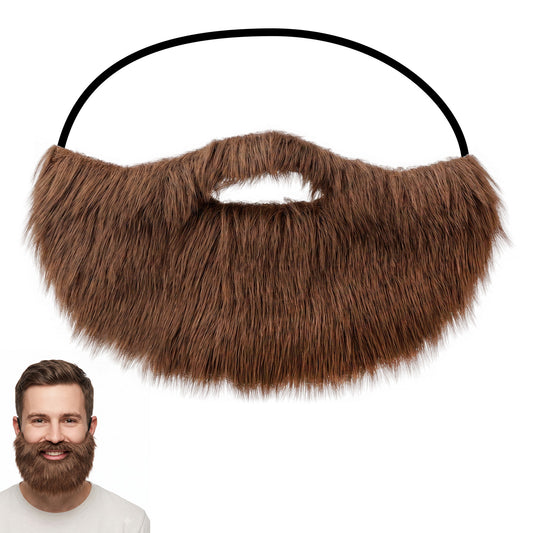 Sibba Brown Fake Mustache, Men's Fake Beard, Costume Facial Hair Moustache