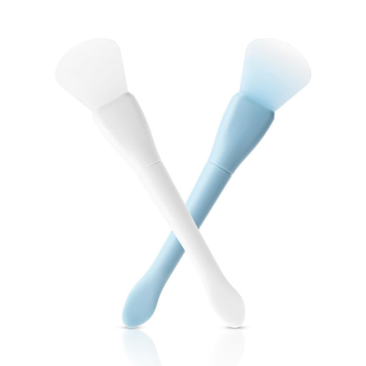 2PCS Silicone Mask Applicator, Silicone Face Mask Brush, Soft Face Mask Spatula, Facial Mask Brush Skincare Applicator for Facial Mud, Clay Mask, DIY, Modeling Mask, Body Lotion (Blue,White)