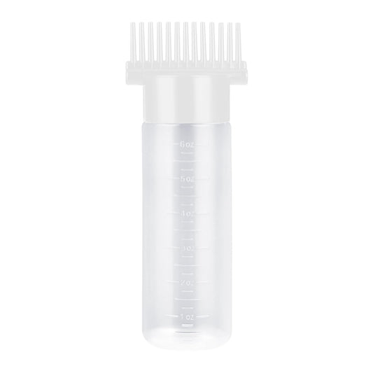 Root Comb Applicator Bottle, 6 Ounce Hair Oil Applicator Applicator Bottle for Hair Dye Bottle Applicator Brush with Graduated Scale, Profssional Brush Applicator Comb Dye and scalp treament essential