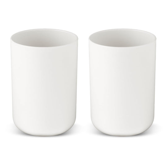 Dimeho 2 Pcs Toothbrush Holder Cup 300ml Bathroom Tooth Brushing Tumbler Plastic Mouthwash Cup for Travel Rinsing Drinking Vanity Countertop Toothpaste Wash Up Washing