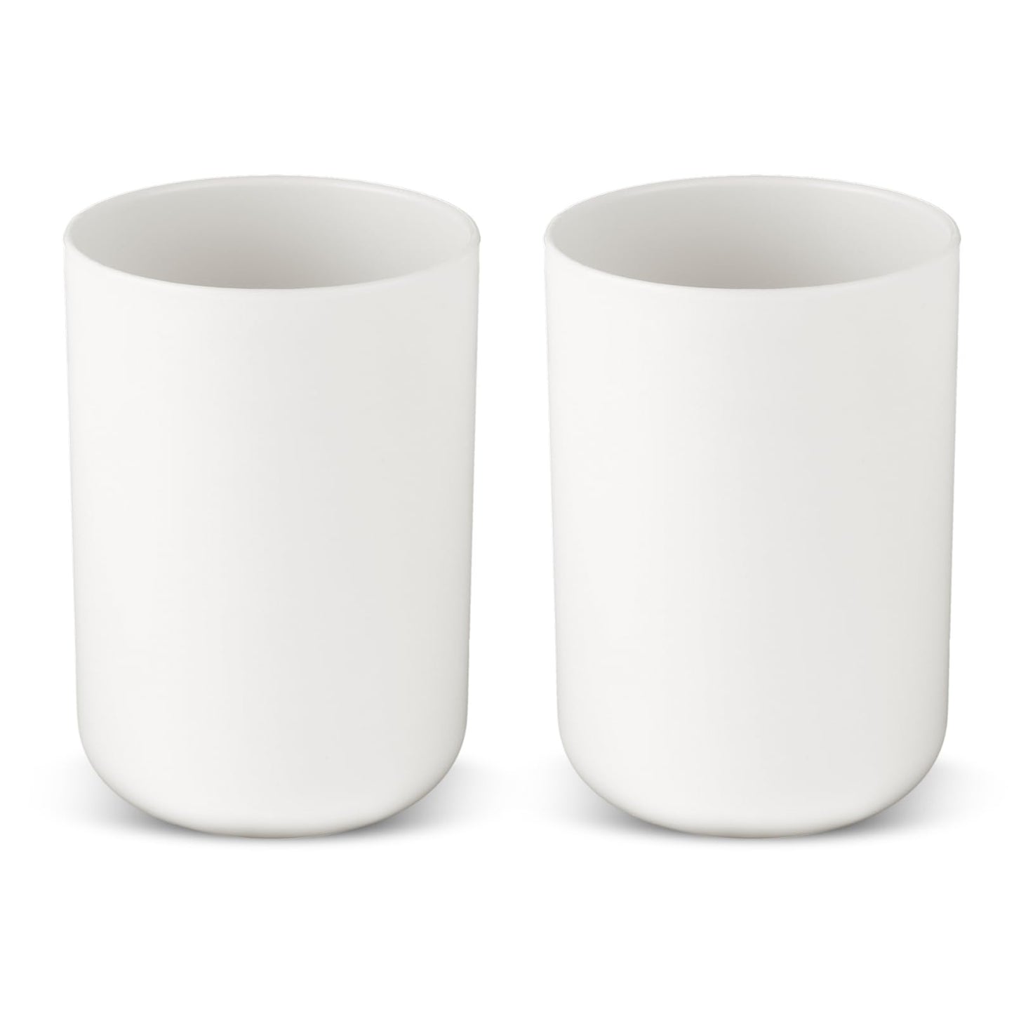 Dimeho 2 Pcs Toothbrush Holder Cup 300ml Bathroom Tooth Brushing Tumbler Plastic Mouthwash Cup for Travel Rinsing Drinking Vanity Countertop Toothpaste Wash Up Washing