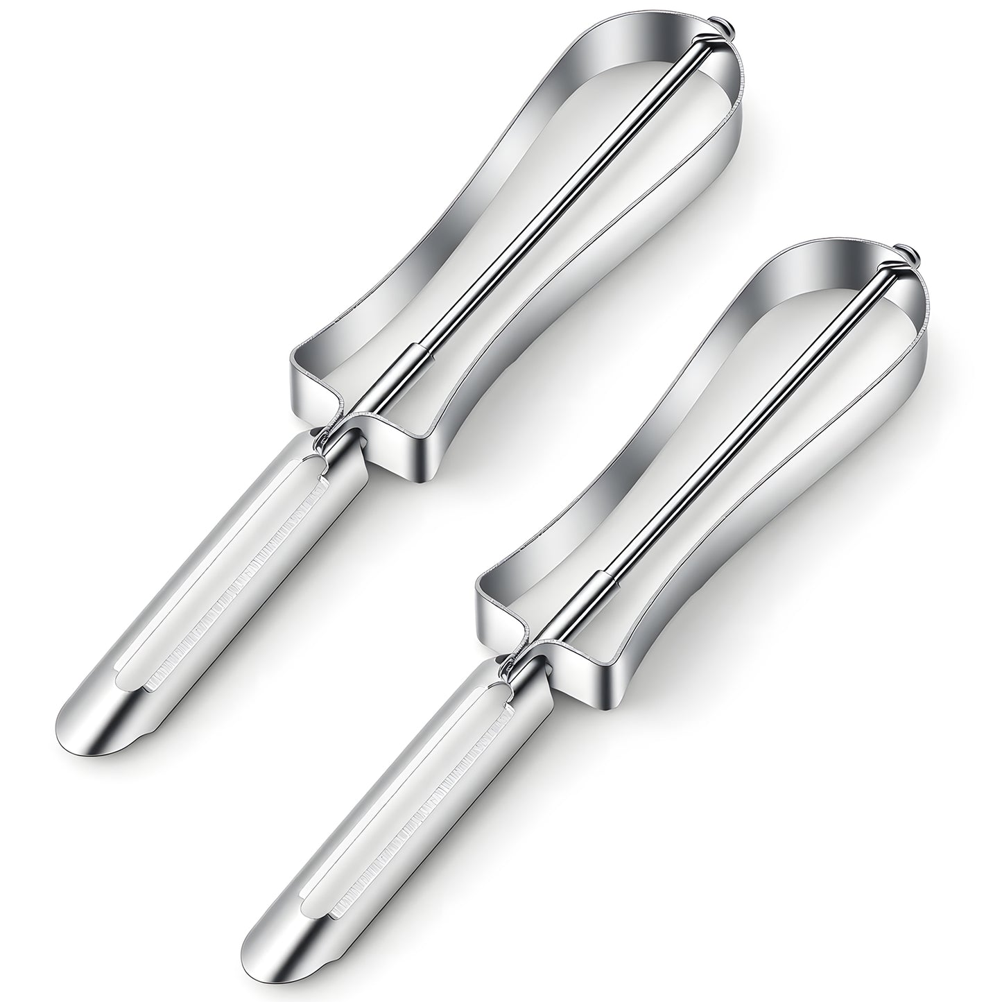 Qianyu 2 Pcs Stainless Steel Peelers Professional Carrot Potato Blade Small Ergonomic Handle Vegetable Remover Dishwasher Safe Control Fruits Peeler for Kitchen Apples