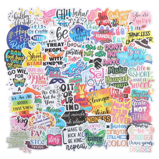 100pcs Inspirational Stickers for Water Bottle Motivational Stickers for Adults Teen Kid Teacher Laptop Positive Quote Vinyl Sticker Waterproof Christian Easter Gift for Journal Scrapbook Vision Board