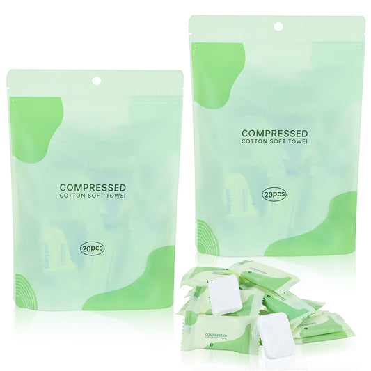 Compressed Towel Tablets 40PC Face Towels Clean Skin Mini Wipes Disposable Washcloths Makeup Remover Travel Small Size Wash Cloths Make Up Tablet Facial Cloth Drying Towels Portable Tablets Camping
