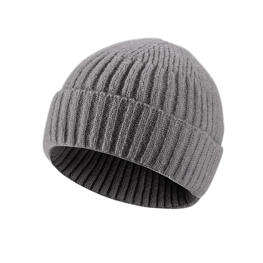 Sibba Unisex Beanie Hat Soft Lightweight Winter Knit Caps Stretchy Cuffed Warm Windproof Skull Cap for Men Women (Grey)