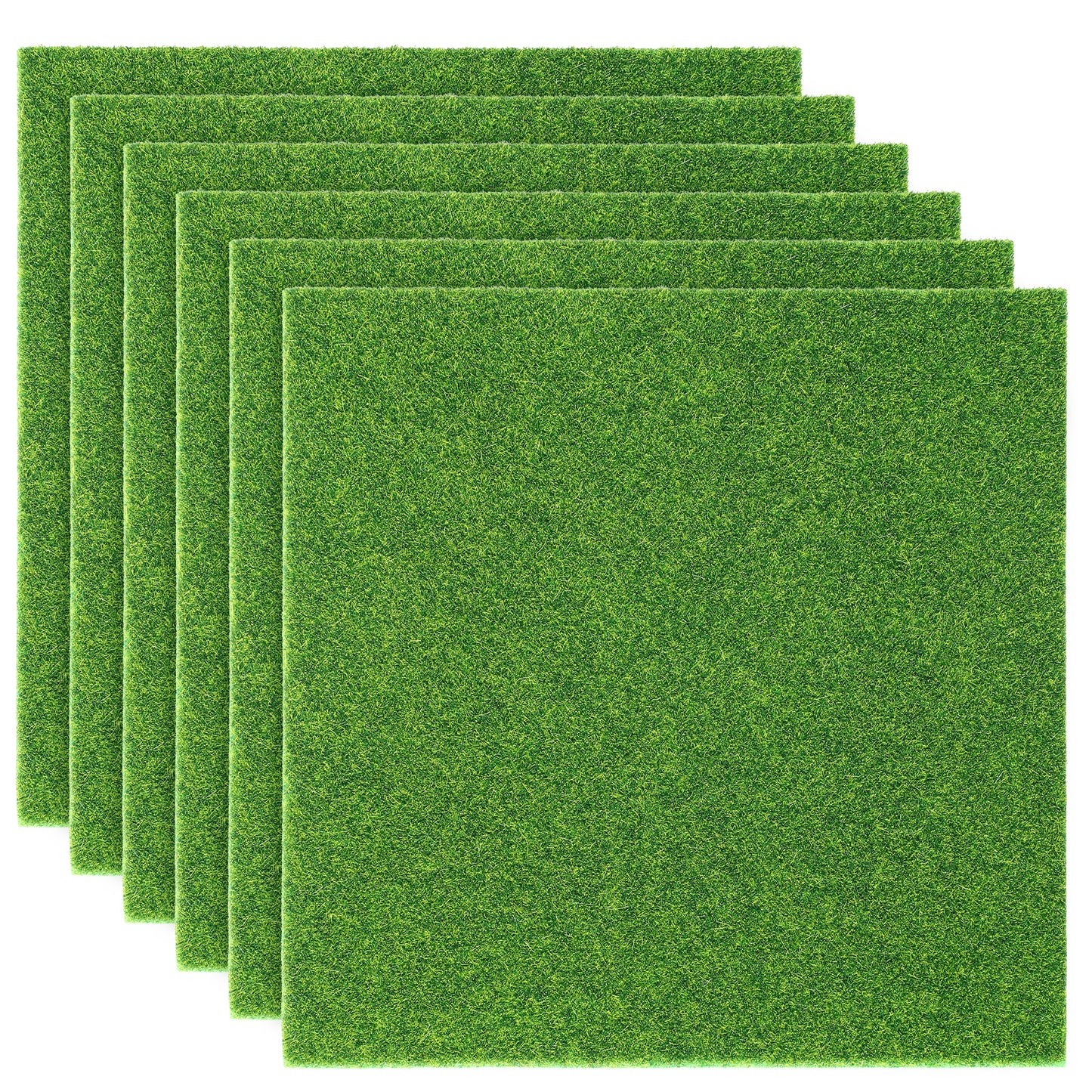 Gsbnjuy 6Pcs 6x6 Inches Fake Grass for Crafts Artificial Grass - DIY Mini Garden Decor Faux Turf Squares for DIY Fairy Garden Accessories and Decor Kit Pet Activity Area