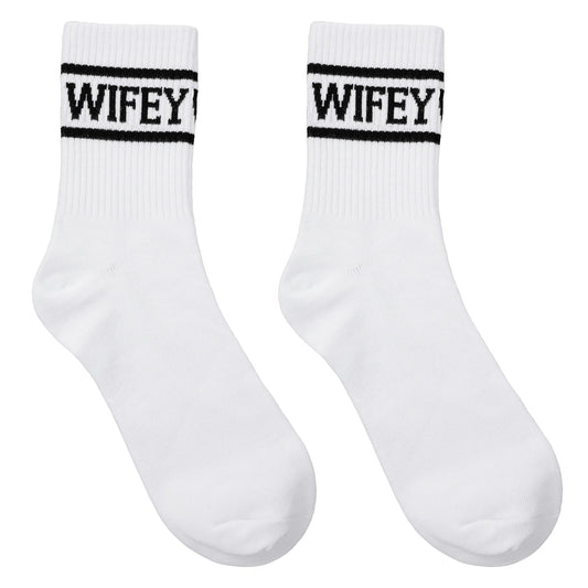 Qianyu Wifey Socks Wedding White Bridesmaid Socks Soft Cotton Bachelorette Sock Bride Bridal Shower Socks Engagement Bride Be Gift for Women Party Wife Newlywed Couple Anniversary Valentine's Day