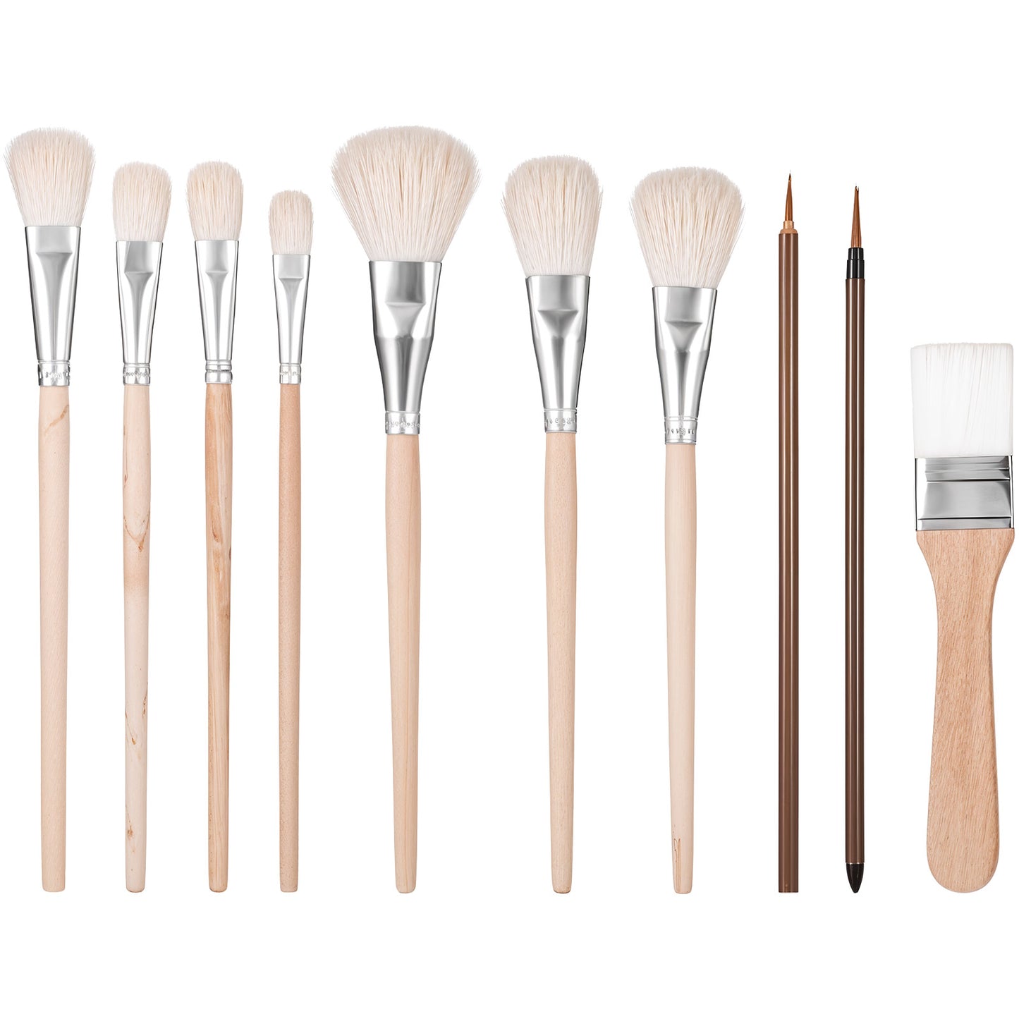 10 Pcs Pottery Glaze Brushes Glazing Goat Hair Blending Brush Ceramic Brushes Set Watercolor Paintbrush Underglaze Brushes for Pottery Wool Art Paintbrush Tool for Oil Pottery Acrylic