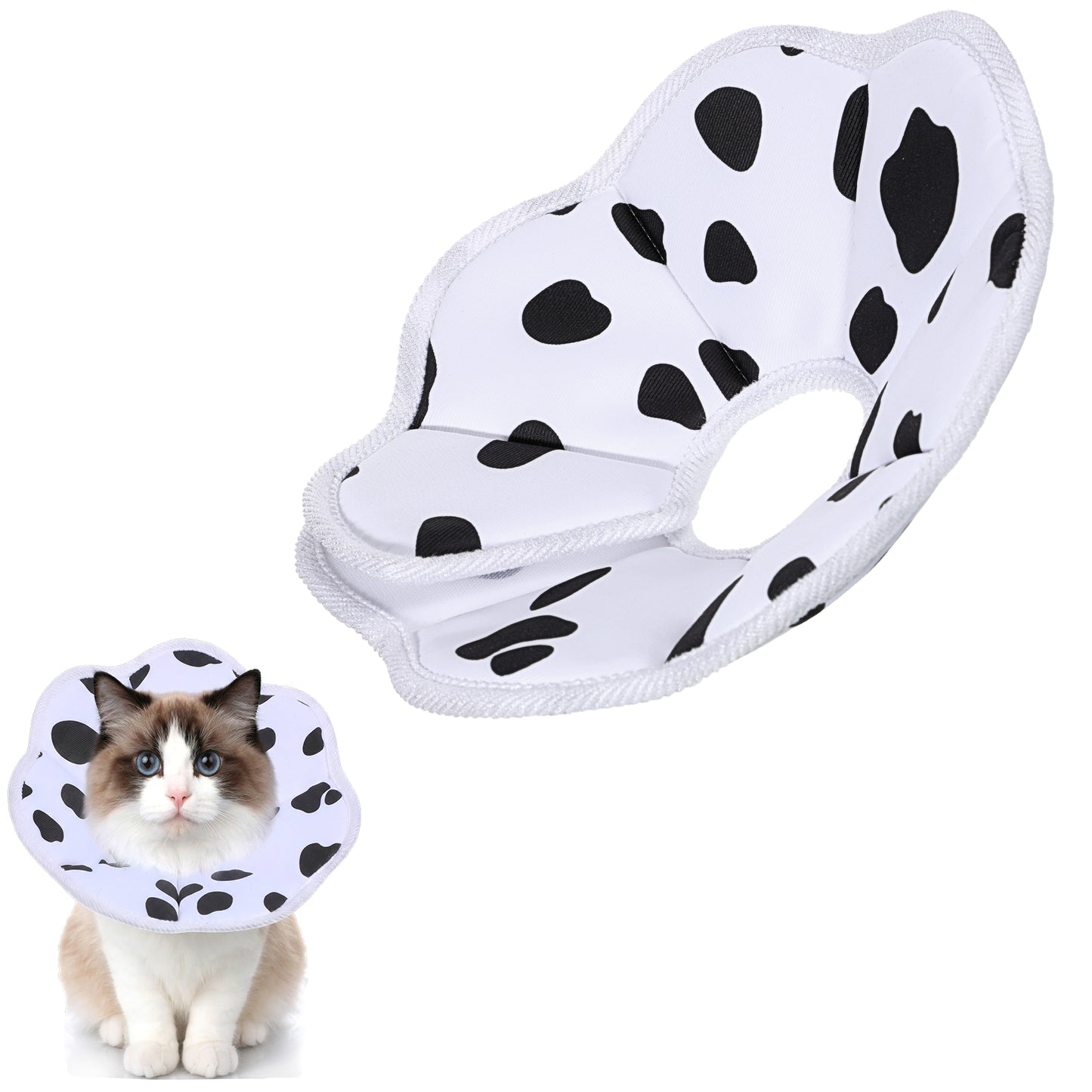 YBEATY Cat Cone Collar Soft Adjustable Lightweight Cat Recovery Collar to Stop Licking Protective Cats Neck Cone After Surgery for Small Animal Cats Kittens Puppies After Surgery Grooming (Style 3, S)