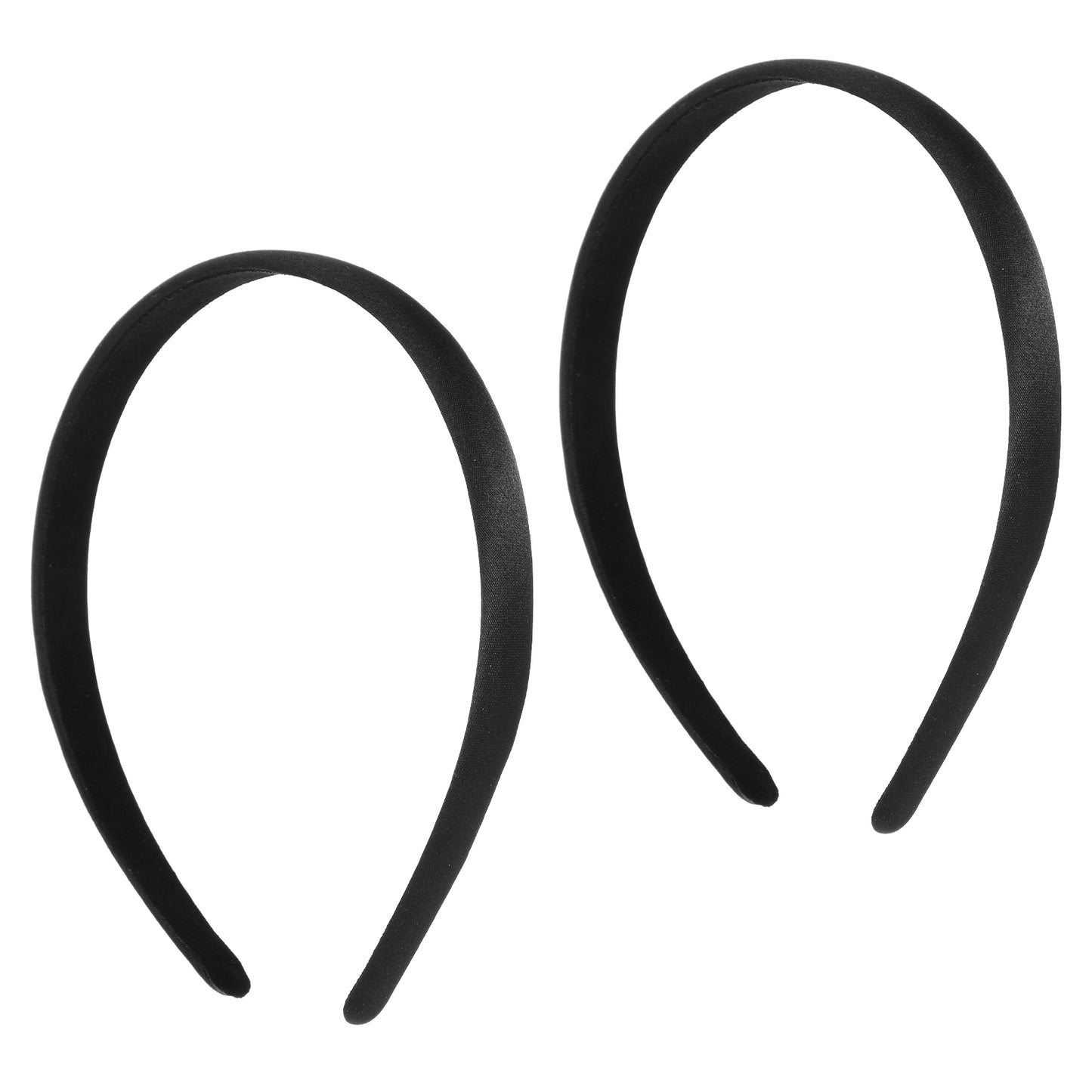 2Pcs Satin Headbands Wide Hard Head Band Solid Fashion Hairband Non-Slip Plain Hair Bands DIY Holiday Elastic Hoops for Girls Women Cosplay Christmas Halloween Valentine's Day