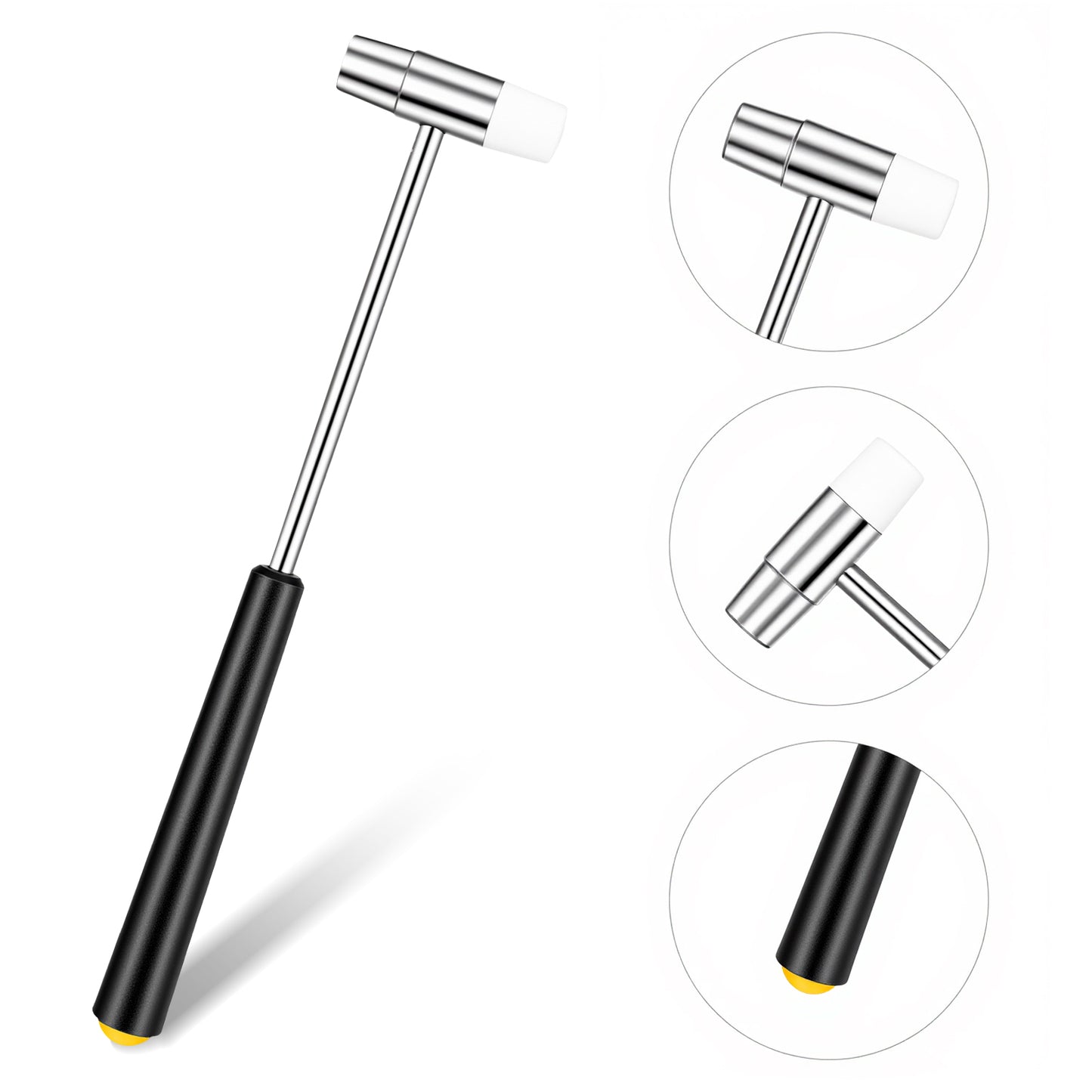 7 Inch Dual Head Small Hammer, Mini Lightweight Hammer, Plastic & Metal Head Mallet Mini Jewelry Hammers for Crafts Watches Tuning Woodworking DIY Leather Musical Instruments Supplies