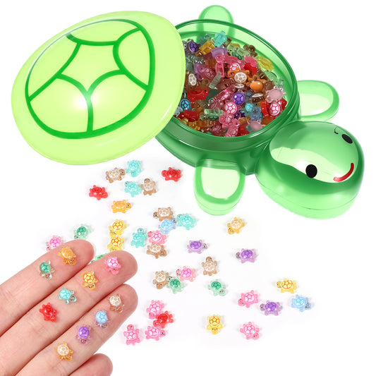 200 Pcs Mini Resin Turtle with 1 Pcs Jumbo Resin Turtles, Luminous Resins Animals Miniatures Tiny Turtles Glow in The Dark for Fairy Garden Dollhouse Terrarium Micro Landscaping Aquarium Ornament