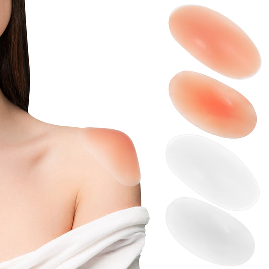 Dimeho 2 Pairs Silicone Shoulder Pads for Womens Clothing Soft Adhesive Shoulder Pads Anti Slip Shoulder Push-Up Pads Invisible Reusable Shoulder Push-Up Pads Enhancer Shoulder for Women Clothing