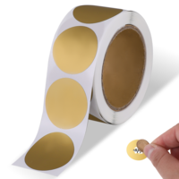 Dimeho 300 Pack Scratch Off Stickers Labels 1" Round Circle Scratch Off Labels Self Adhesive Peel and Stick Stickers for Lottery Tickets DIY Raffle Ticket Games Creating (Gold)