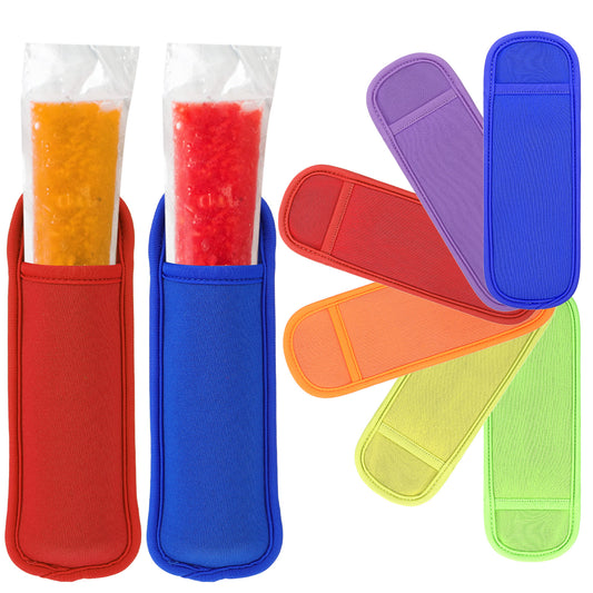 6pcs Reusable Popsicle Bags Ice Pop Sleeves Antifreezing Sleeves Ice Pop Holders Ice Freezer Protective Cover Washable Ice Pop Insulator Sleeve Ice Bags Stick for Adults for Yogurt Tubes