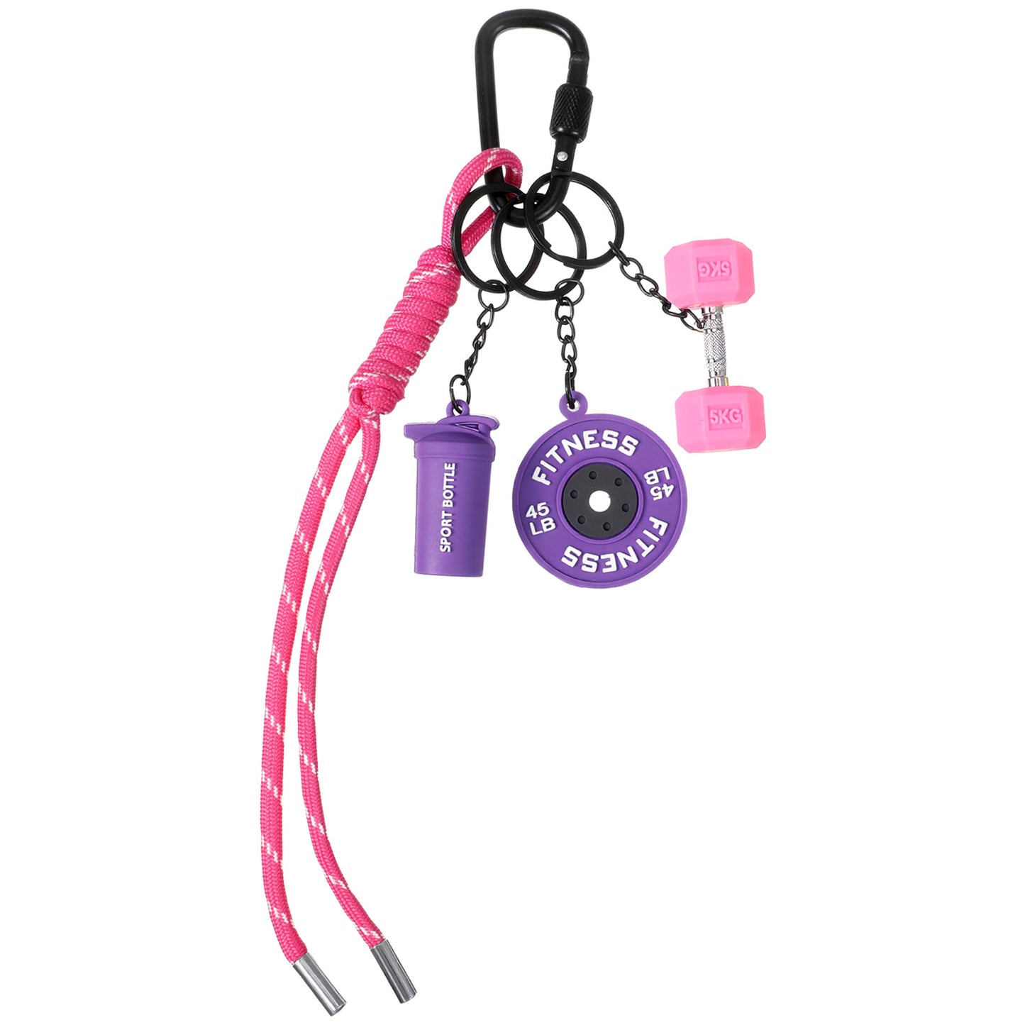 Hadnves Dumbbell Weights Keychain Bottle and Dumbbell Keychain Bag Purse Charms Fitness Keychains Adorable Mini Gym Accessories Vibrant Colors Backpack Charms ﻿for fitness Women and Men