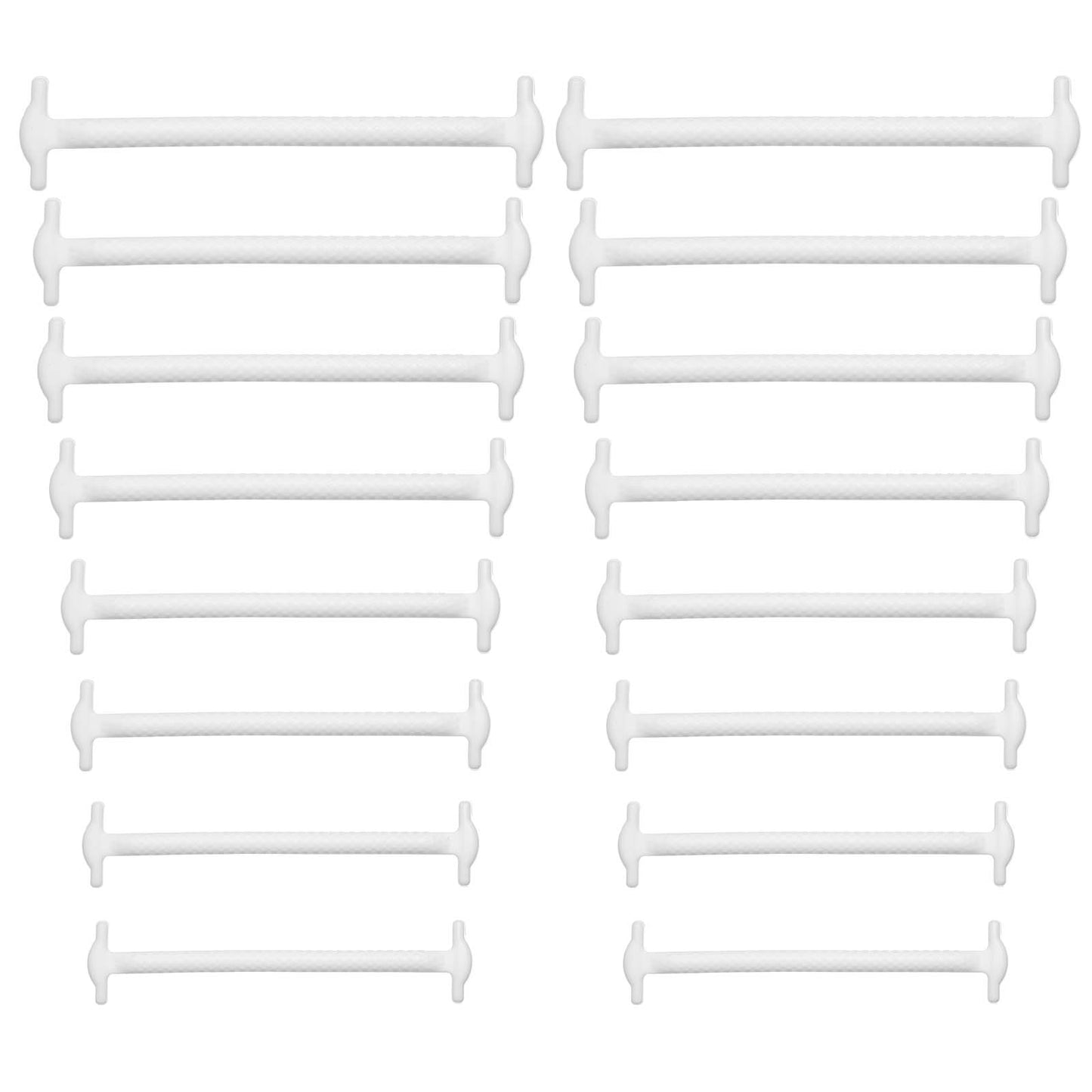 COMNICO No Tie Shoe Laces for Sneakers, 2 Pairs Flat Elastic Round Stretch Tieless Shoelaces Heavy Duty Shoes Strings for Kids and Adult(White)