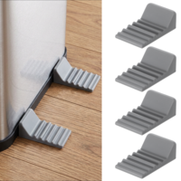 Gsbnjuy 4 Pcs Silicon Trash Can Bumper Guards Accessories Trash Can Wall Protector and Stop Moving Backward No-Drill Floor Wall Guard Spacer Stabilizer Set for Garbage Bins Kitchen Office Bathroom