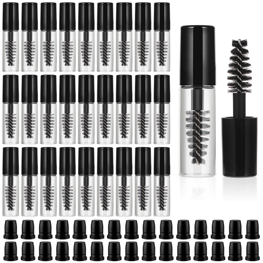 30Pcs Empty Mascara Tube with Eyelash Wand Mascara Bottles with Brush Rubber Inserts Mini Eyelashes Cream Container Bottle for Travel Small Sample Size Eyelash Growth packing (2ml)