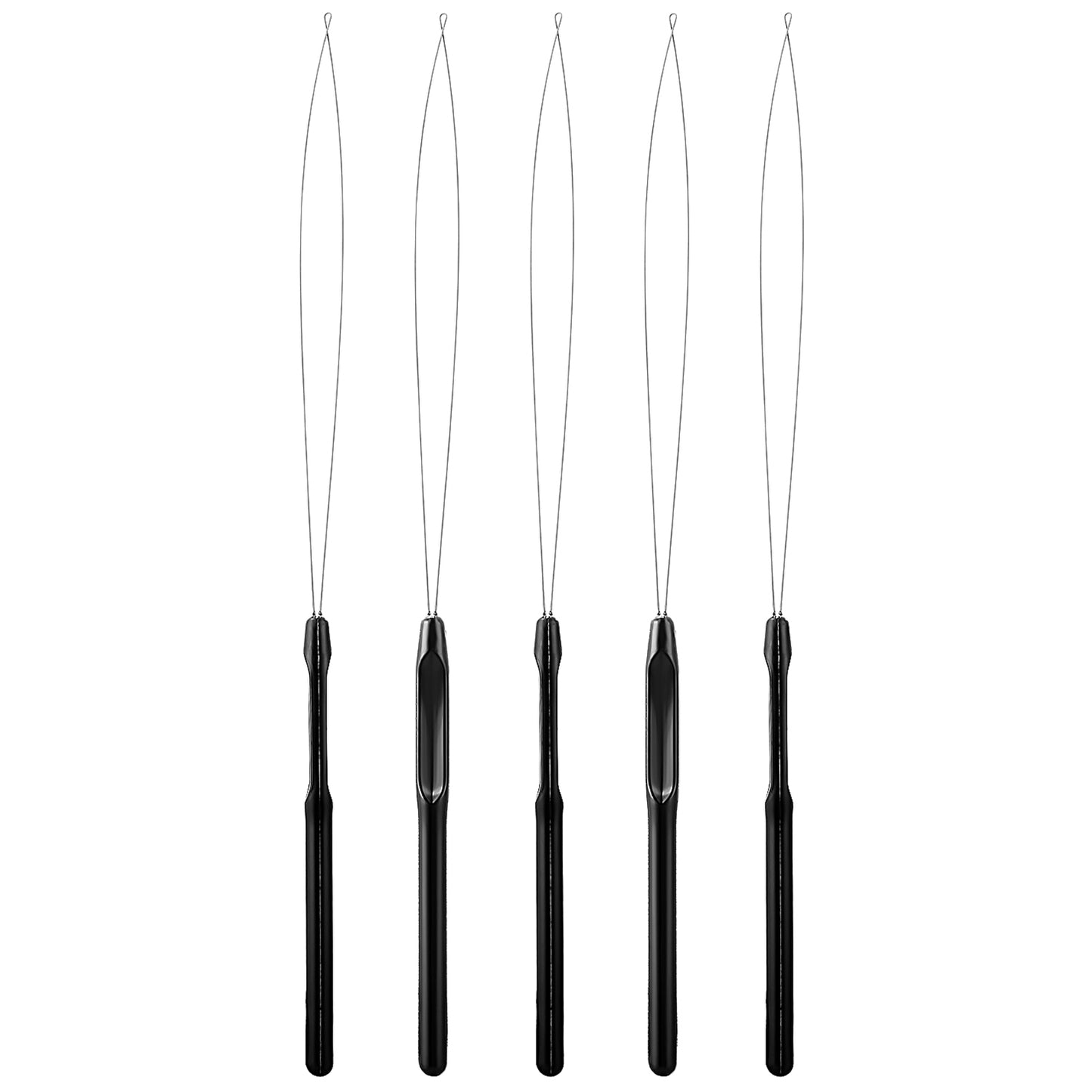 5 Pieces Needle Threaders Hair Extension Loop Tools Pulling Hook Tools Bead Device Tool for Hair or Feather Extensions Supplies DIY Hook Tool