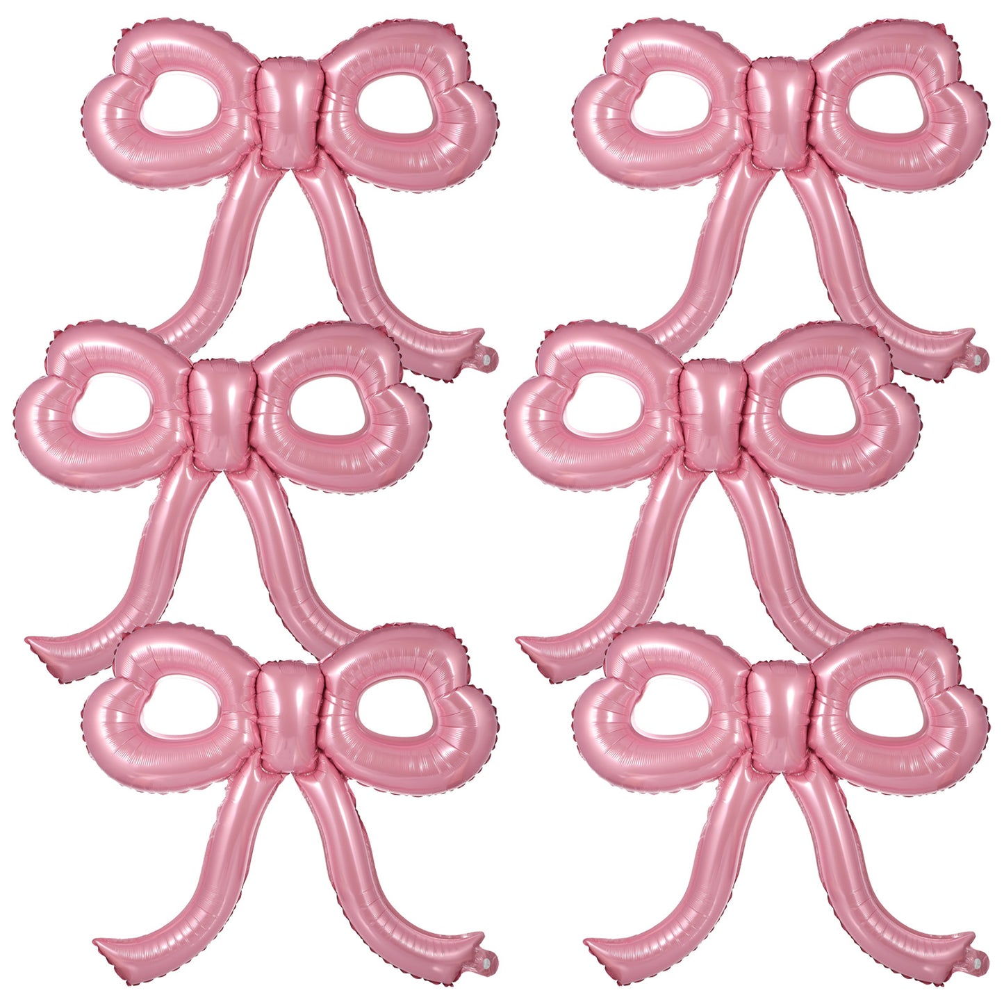6 Pcs Pink Bow Balloons, Bow Party Decorations for Girl Women Aluminum Foil Balloons Birthday Decorations for Baby Shower Wedding Engagement Bachelorette Princess Party Decor Supplies