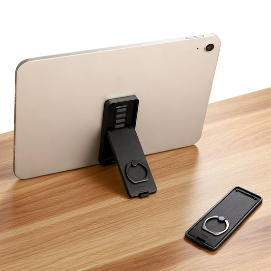 Universal Tablet Ring Stand 360 Handle Grip Holder Black Adjustable Portable Tablets Grip Stand Multi-Angle Tablets Kickstand with Adhesive Patch for 7-11" Tablet Reader Desk Accessories