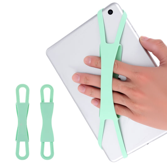Wanmu 2 Pcs Comfortable Hand Strap for Tablets, Secure Stretchable Grip Holder, Elasticity Lightweight Handed Reading Belt for E-Book Mini Teblets Phone, Minimize Drops & Fatigue (Green)