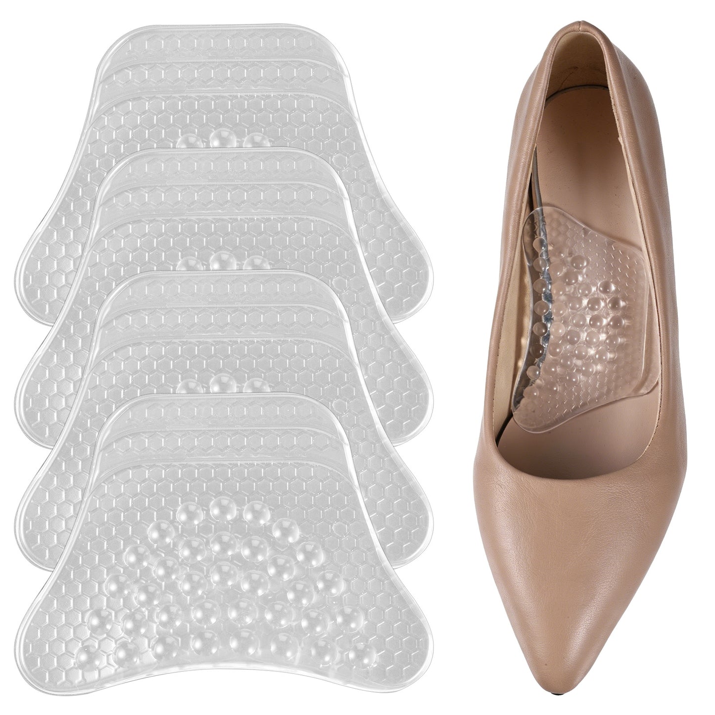 Gjinxi 2 Pairs Arch Support Inserts for Women, Flat Feet Shoe Insoles Non-Slip Invisible Butterfly Adhesive Contour Pads Soft Support Cushions for Plantar Fasciitis Heels Flats Sandals Relieve Pressur