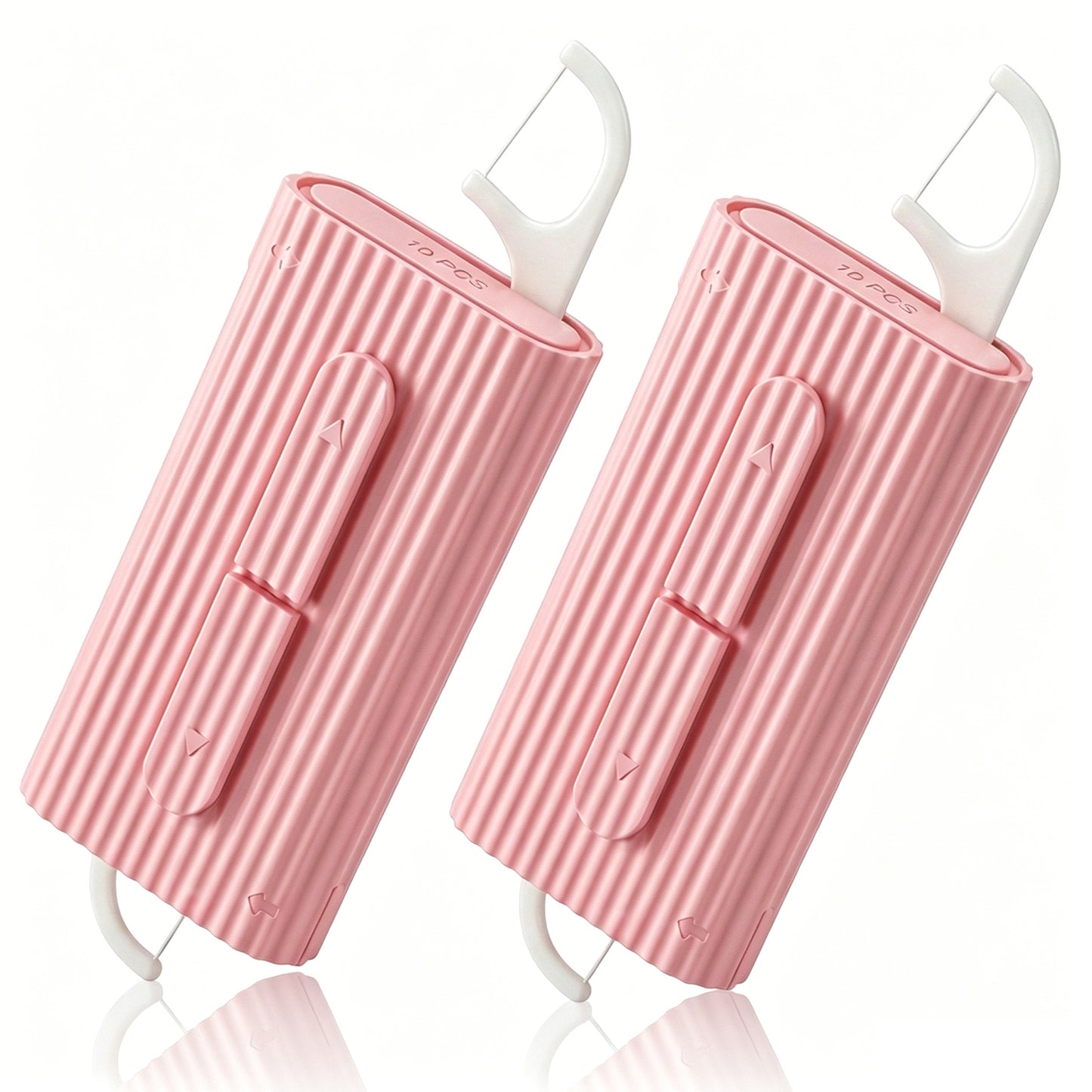 2PCS Dental Floss Portable Case Flosses Picks Dispenser Travel Storage Box with 10 Floss Picks Portable Automatic Flosser Organizer Case Refillable Holder Boxes for Teeth Cleaning