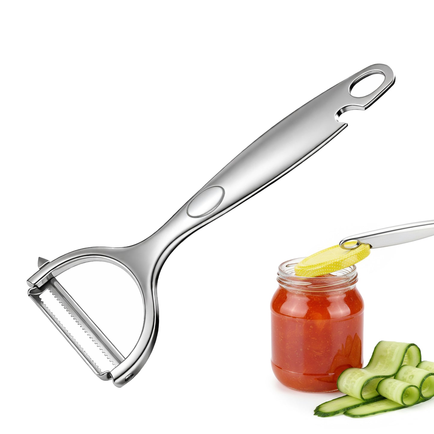 KFHENSOMR Multi Functional Vegetable Peeler Y-Shape Peeler Stainless Steel with Ergonomic Non-Slip Handle Sharp Blade Fruit Food Slicer Potato Peeler Dishwasher Safe (Silver)