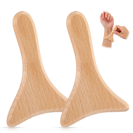 2pcs Wood Therapy Massage Tools Wooden Lymphatic Drainage Massager Cellulite Remover Body Sculpting Tool Wooden Fish Tail Scraping Board Beech Rolling Bar for Maderoterapy Gua Sha Release Meridian