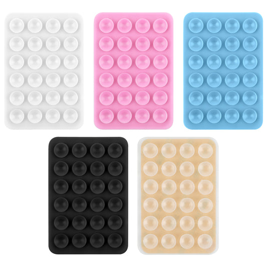 Sibba 5Pcs Silicone Suction Phone Case Mount, Non-Slip Suction Cup Phone Mount for Selfies and Videos, Hands-Free Phone Accessories Holder, Adhesive Phone Stand Sticky Phone Grip for Cell Phone