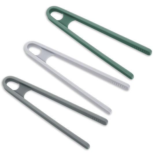 Sibba Silicone Mini Tongs 3 Pcs Small Cooking Tong Colorful Serving Kitchen Grippers Food Tips Tongs Portable Tweezer Anti Slip Fruits Grips for Fine Motor Skills Sugar Salad Snacks Style C