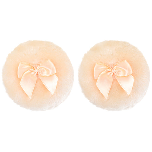 Sibba Large Fluffy Powder Puff, 4 Inch Ultra Soft Washable Reusable Velour Face Body Powder Puff Loose Powder Puffs Wet Dry Makeup Tool (Yellow)
