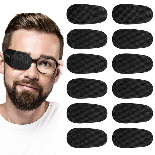 6Pcs Eye Patches Comfortable Left or Right Single Professional Medical One Eye Cover Reusable Black Soft Single Eye Patches for Eyeglass Treat Lazy Amblyopia Strabismus Adult Girl Boy (2)