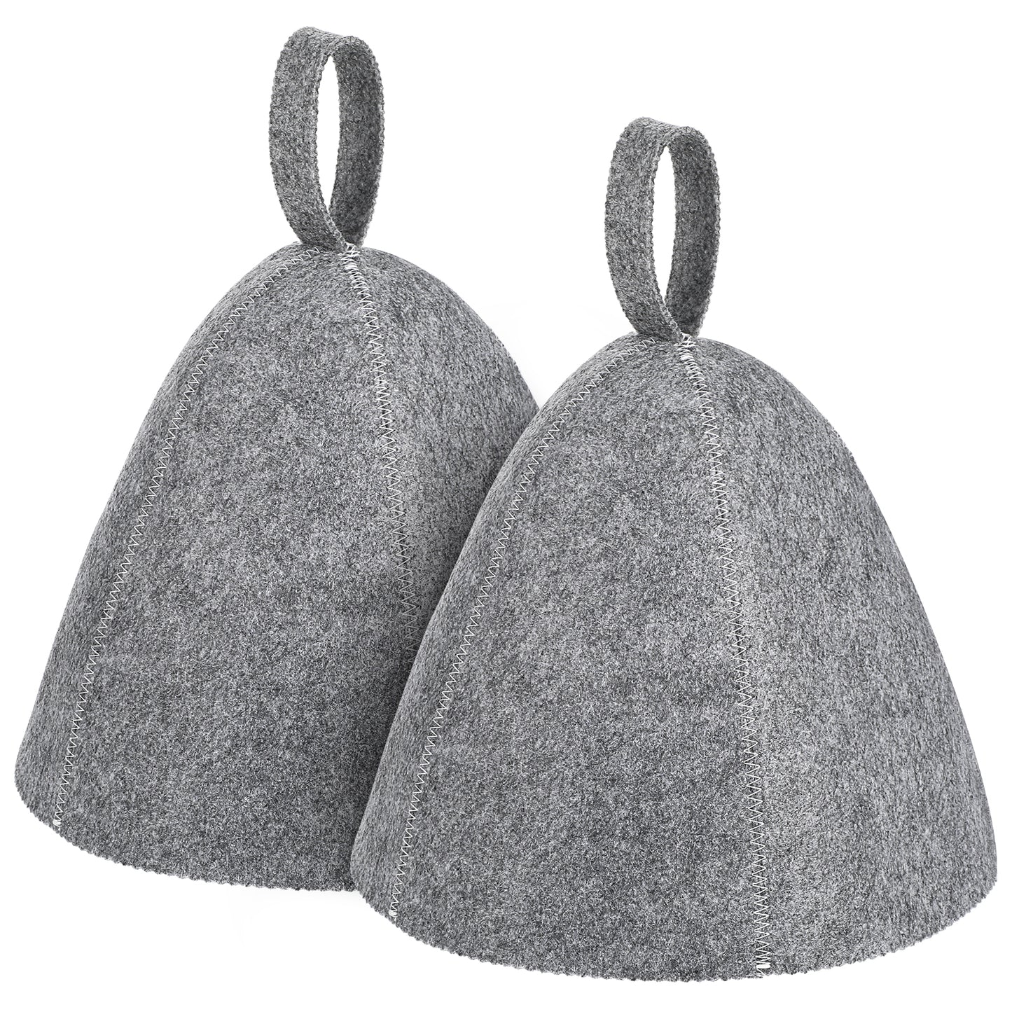 Wanmu 2Pcs Sauna Hat, Vaporarium Hat, Sauna Wool Cap, Sauna Cap for Women, Russian Banya Cap for Men Women, Bath Accessories, Sauna Accessories (Gray)