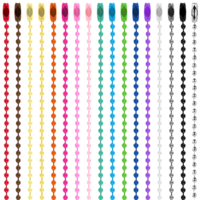 COMNICO Ball Bead Chain,200Pcs Colorful Bulk Dog Tag Metal Chain Ball Chain Necklace with Connectors Ball Chain Keychains for Hanging Ornament Christmas Decoration Accessories Jewelry Making DIY Craft